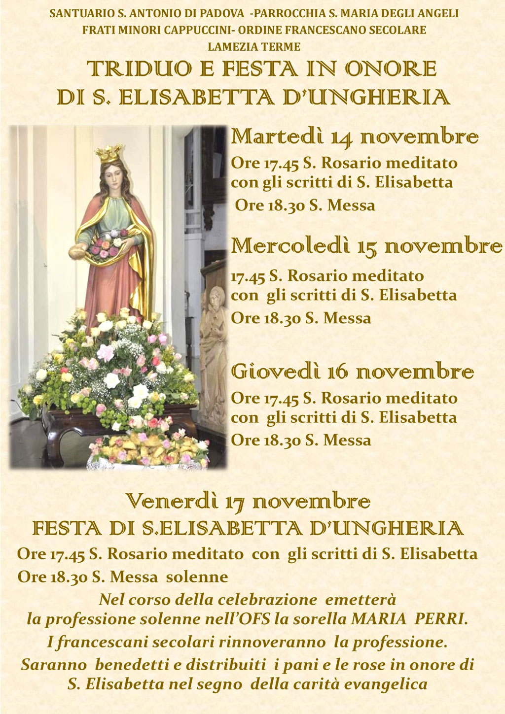 Lamezia Triduo E Festa In Onore Di Santa Elisabetta Dungheria Il