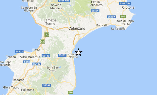 Terremoto di magnitudo 4.3 nella notte al largo della Calabria Terremoto di magnitudo 4.3 nella notte al largo della Calabria
