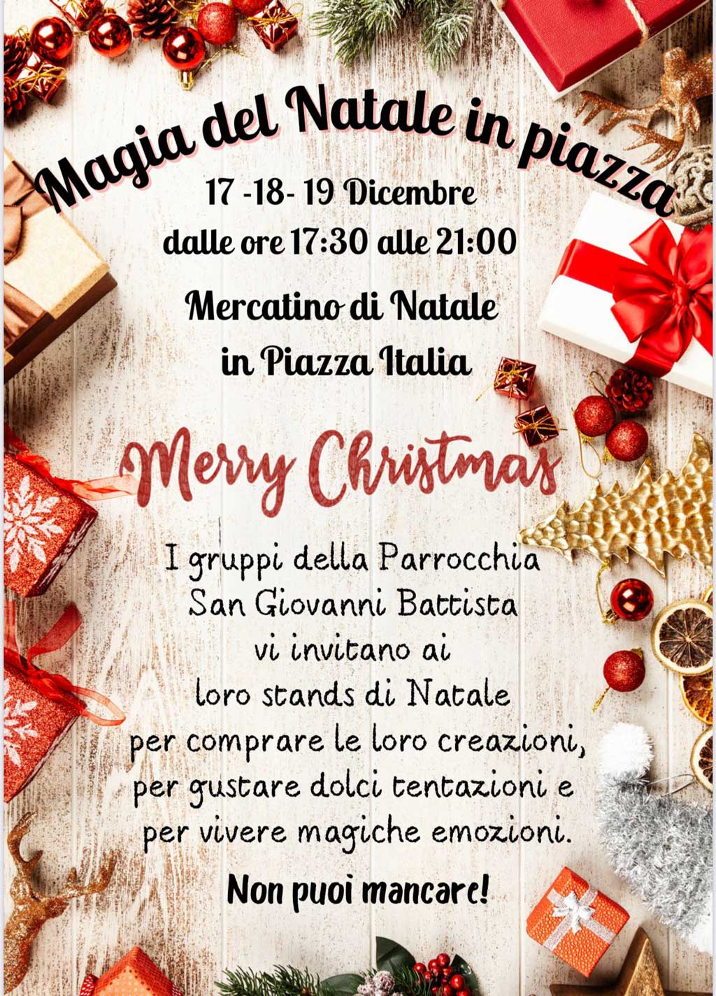 Lamezia, Mercatino di Natale nel segno della beneficenza in piazza Italia  dal 17 al 19 dicembre - il